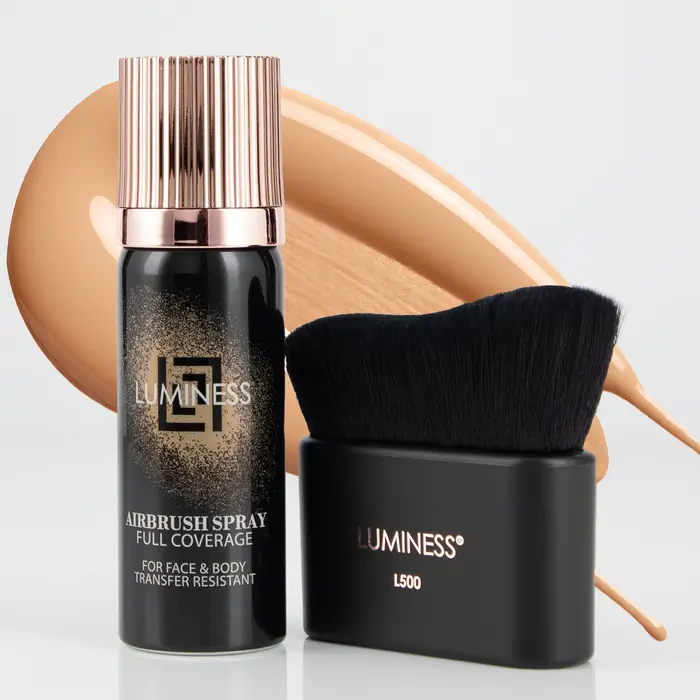Airbrush Spray Full Coverage Foundation with Buffing Brush - 050Medium Warm 050