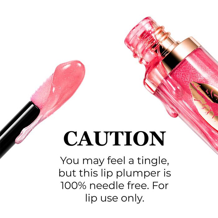 Hydrating luminess pink hot kiss lip plumper gloss designed to create fuller and smoother lips
